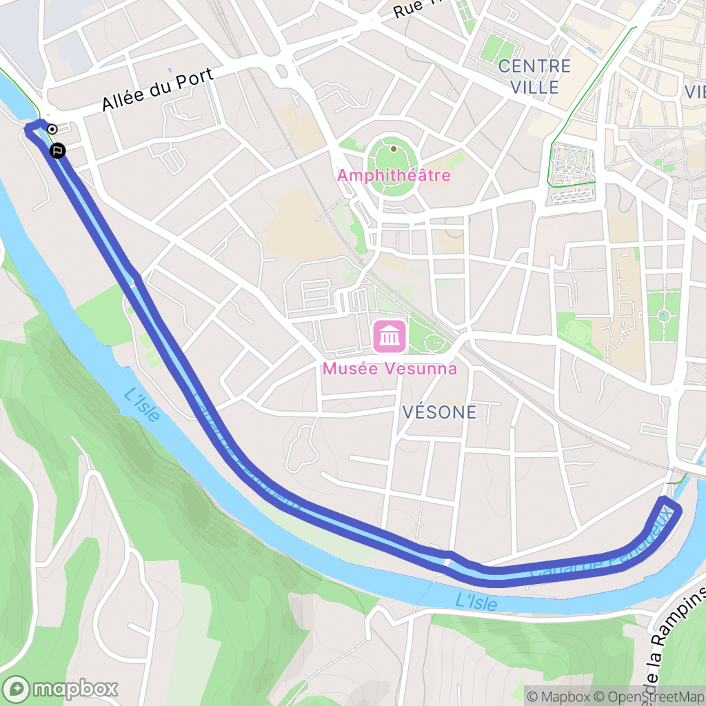 Périgueux : carte du parcours de randonnée - France