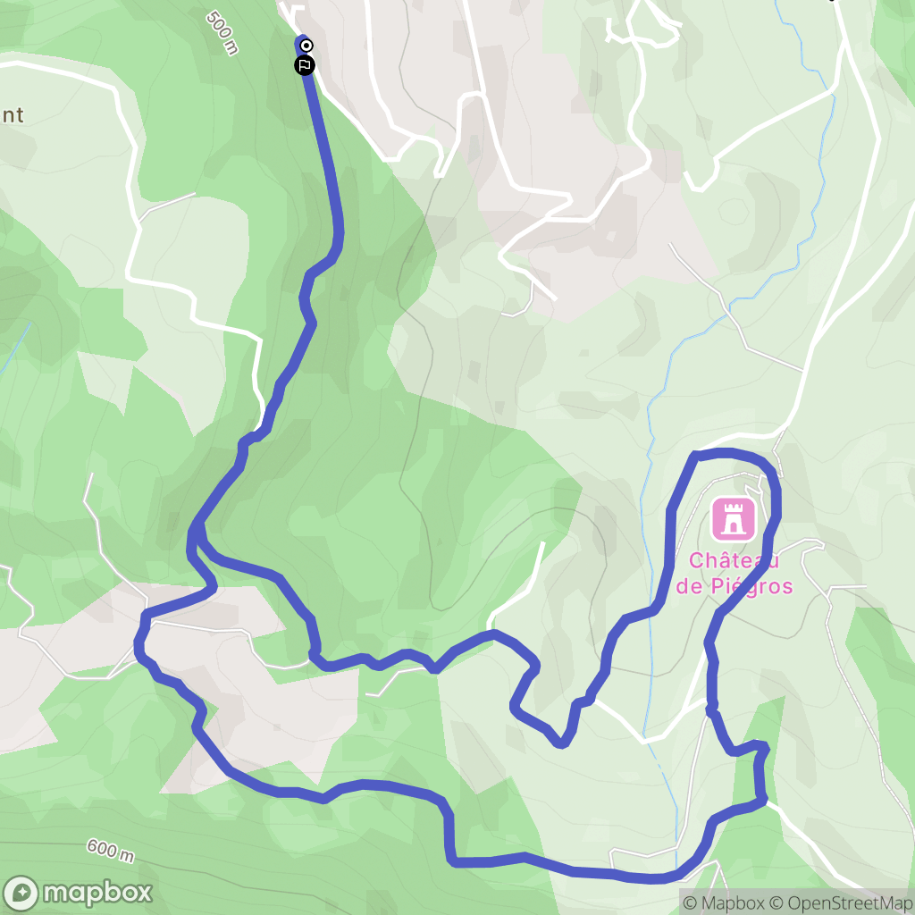 Piégros-la-Clastre : carte du parcours de randonnée - France