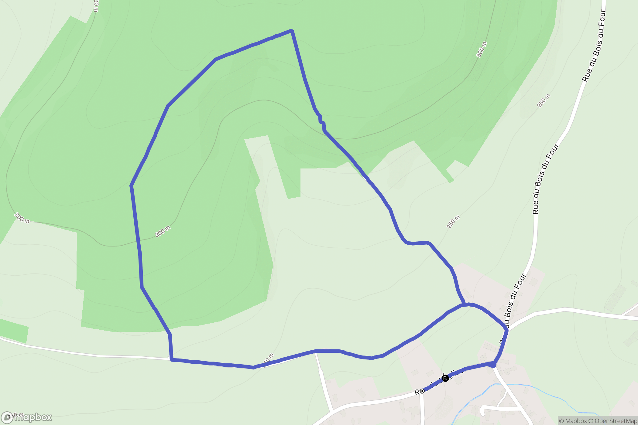 Nuars : carte du parcours de randonnée - France