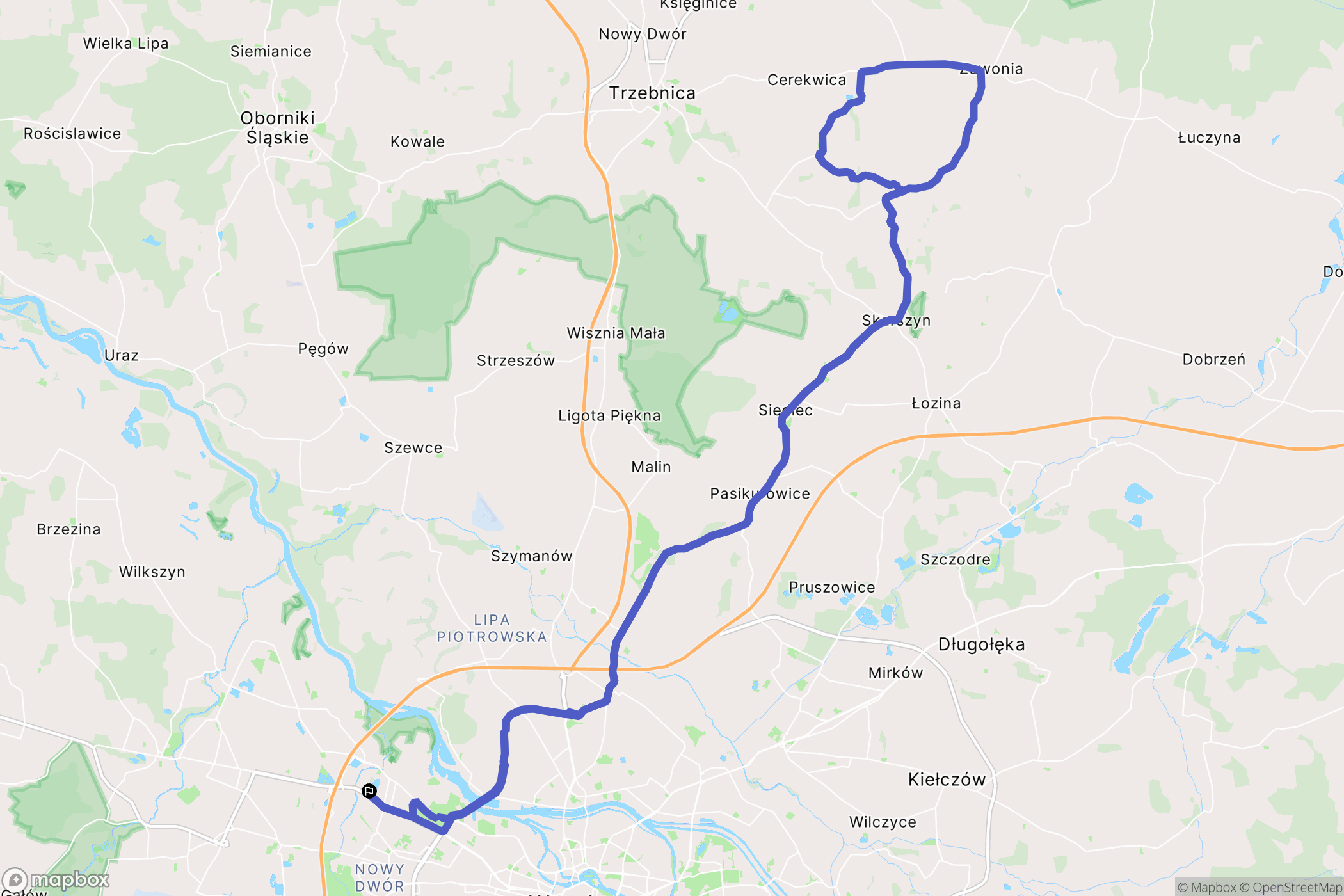 Wrocław: mapa trasy - Poland