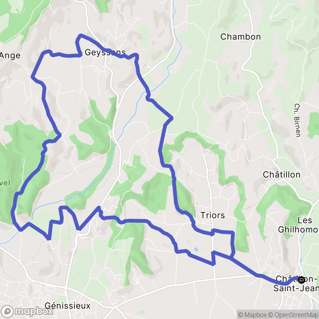 Châtillon-Saint-Jean : carte du parcours de randonnée - France