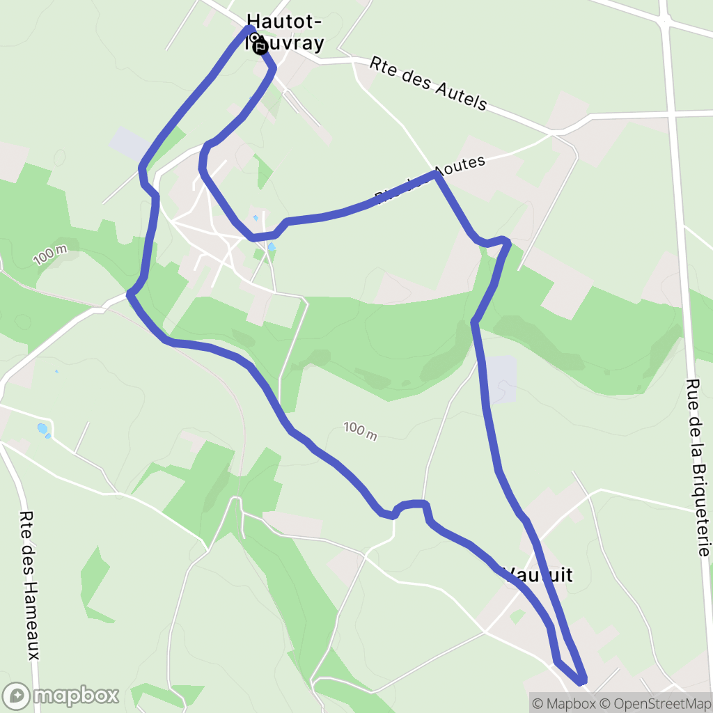 Hautot-l'Auvray : carte du parcours de randonnée - France