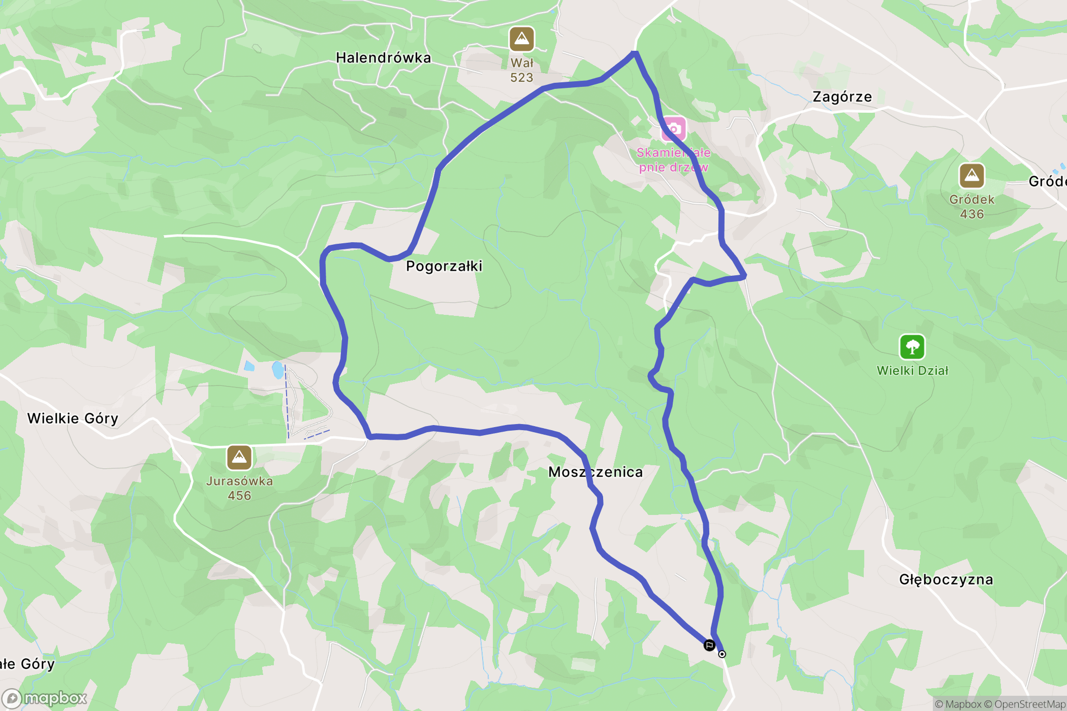 Siemiechów: mapa trasy - Poland