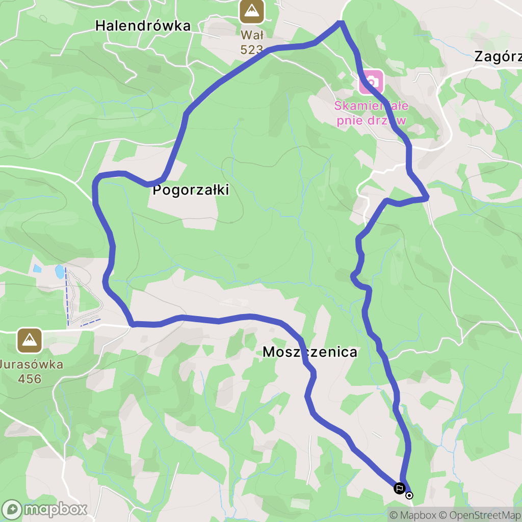 Siemiechów: mapa trasy - Poland