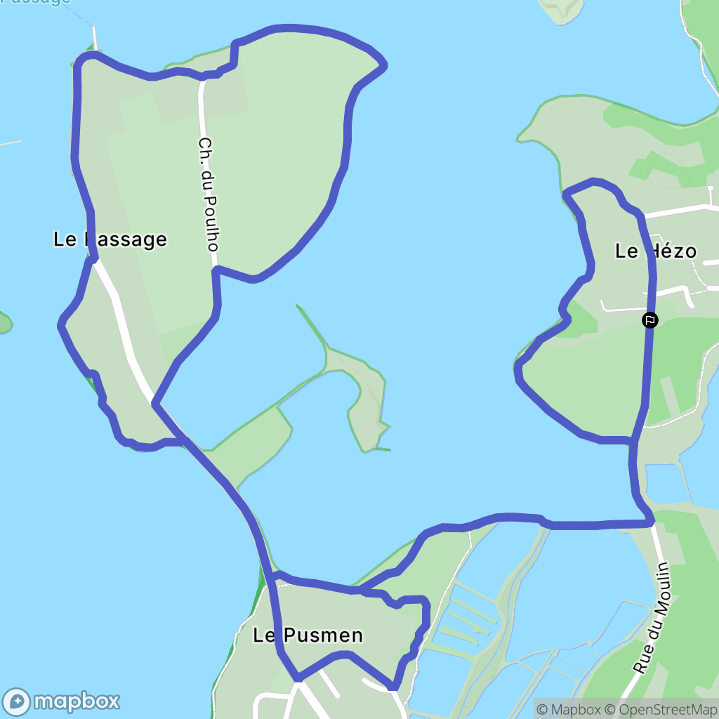 Le Hézo : carte du parcours de randonnée - France