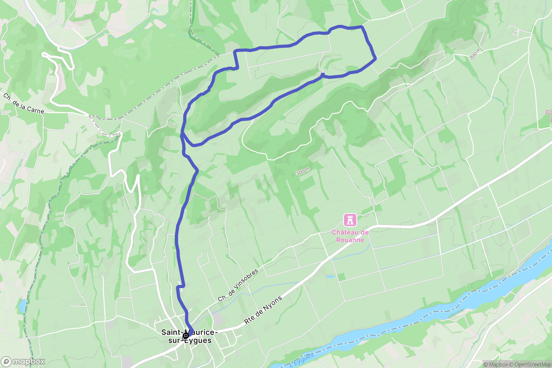 Saint-Maurice-sur-Eygues : carte du parcours de randonnée - France