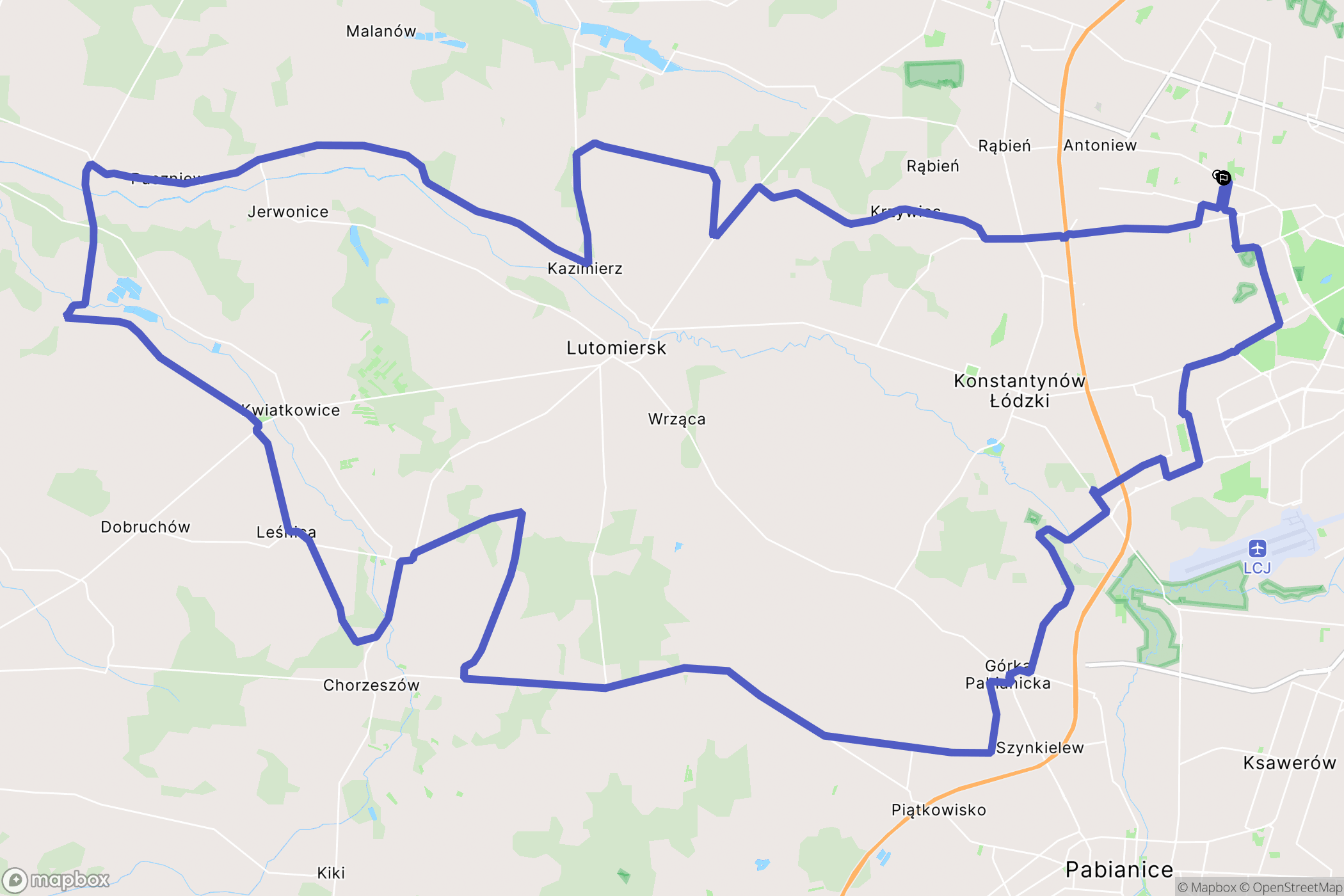 Łódź: mapa trasy - Poland