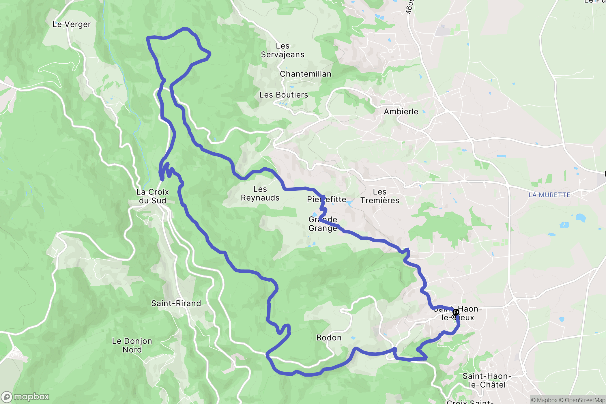 Saint-Haon-le-Vieux : carte du parcours de randonnée - France