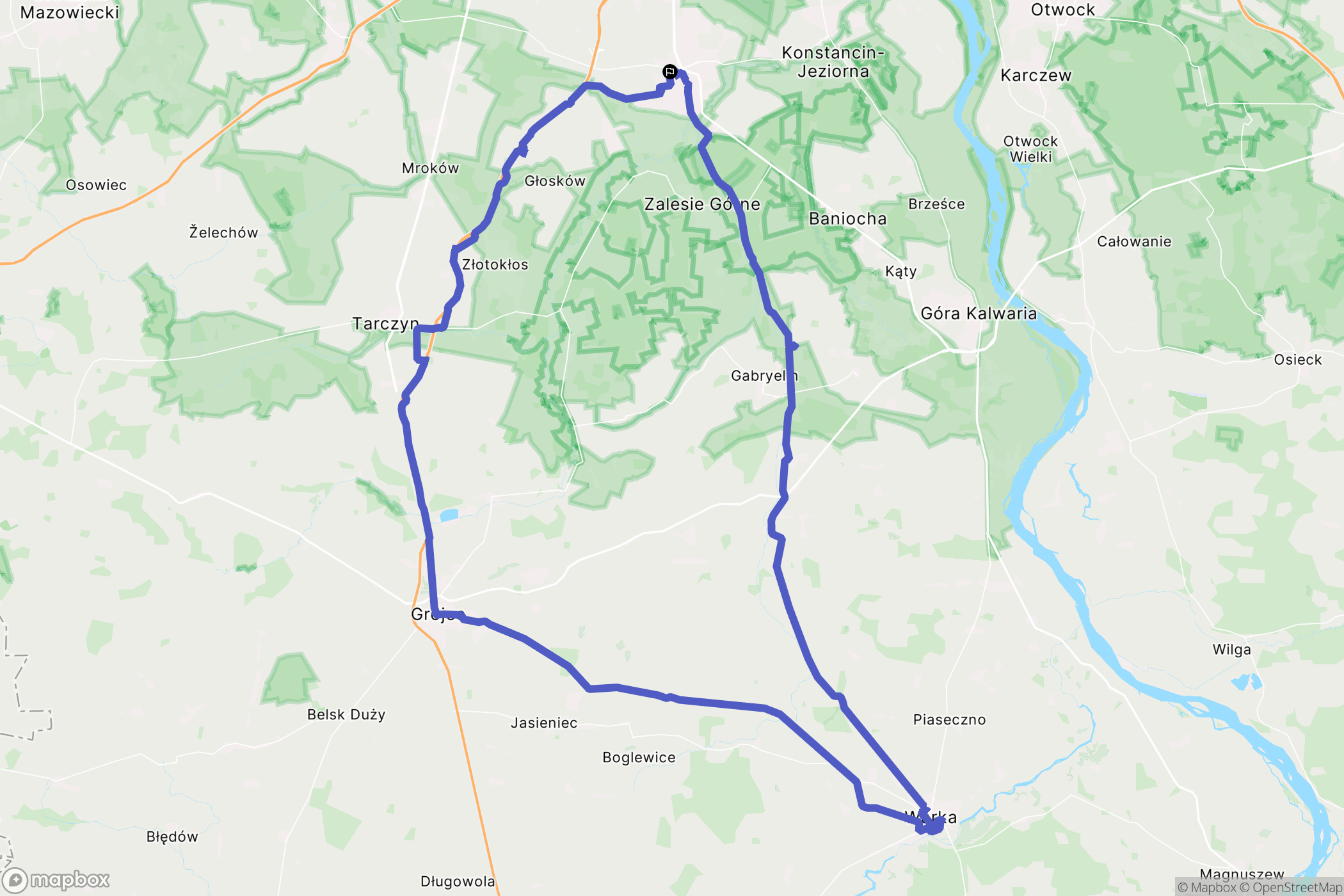 Piaseczno: mapa trasy - Poland
