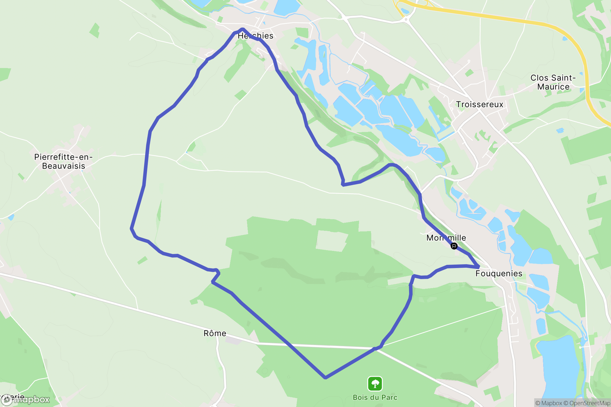 Fouquenies : carte du parcours de randonnée - France