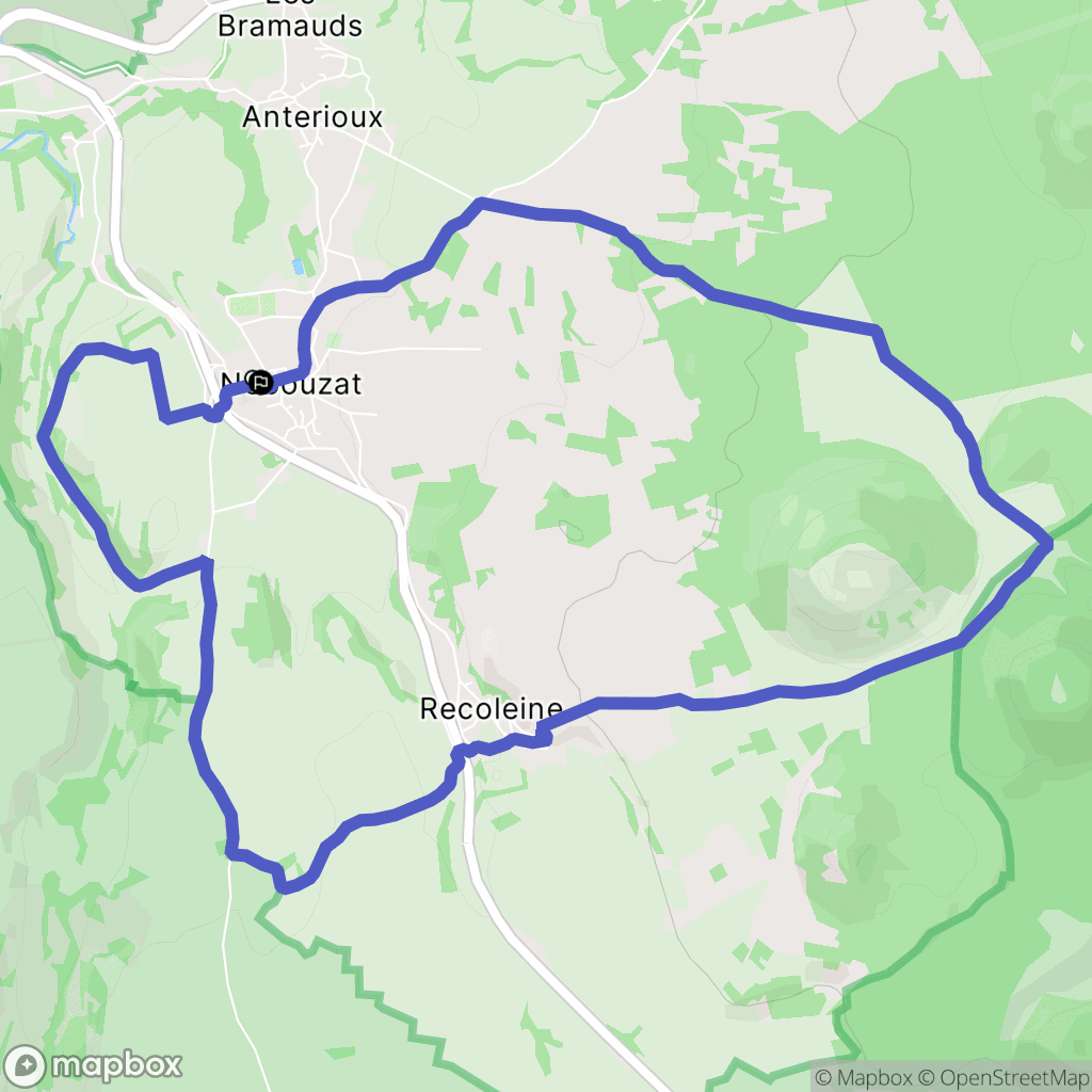 Nébouzat : carte du parcours de randonnée - France