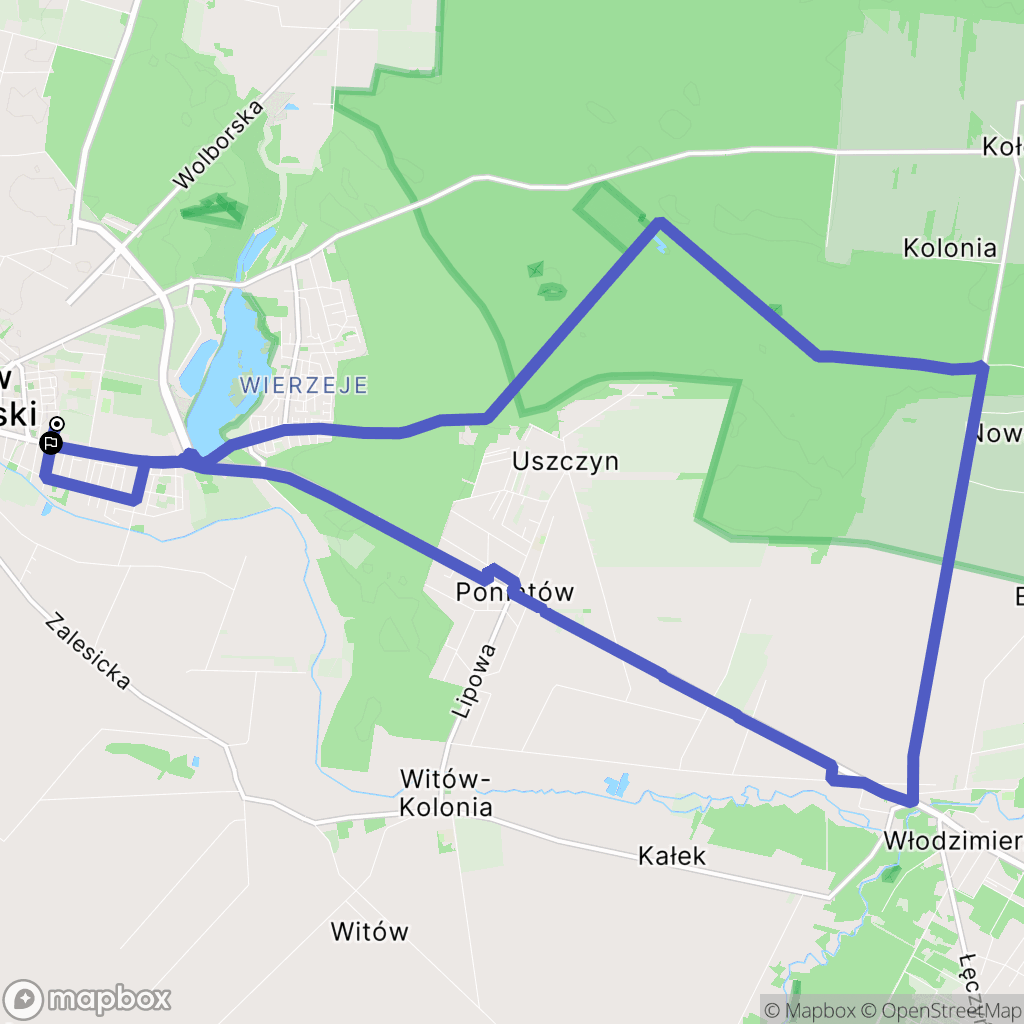 Piotrków Trybunalski: mapa trasy - Poland