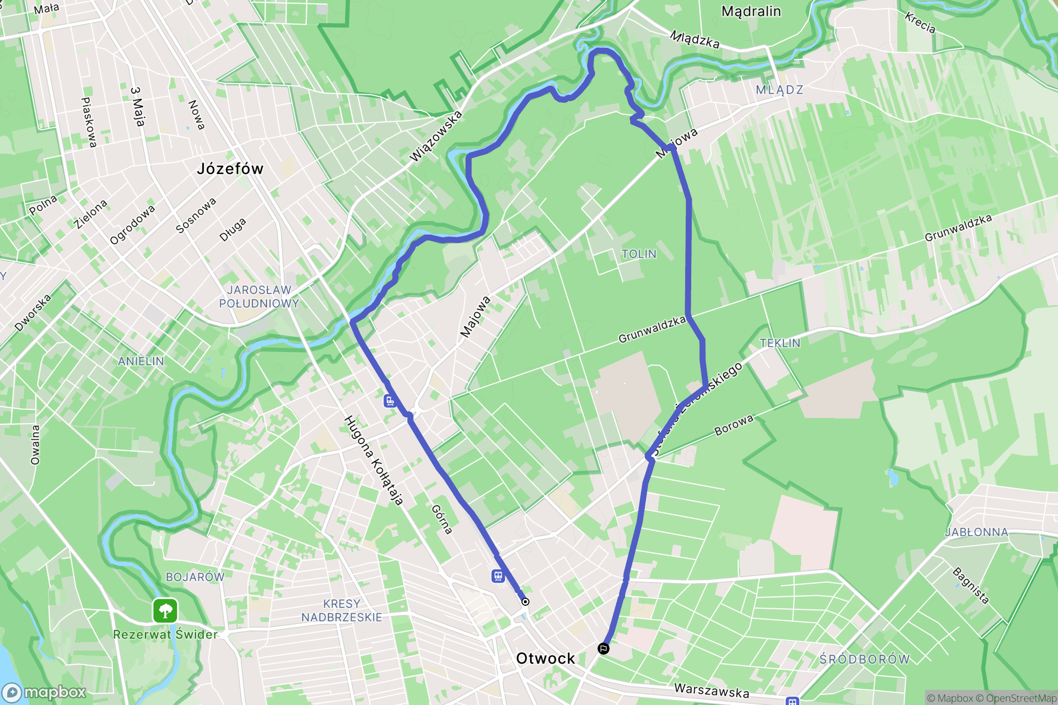 Otwock: mapa trasy - Poland
