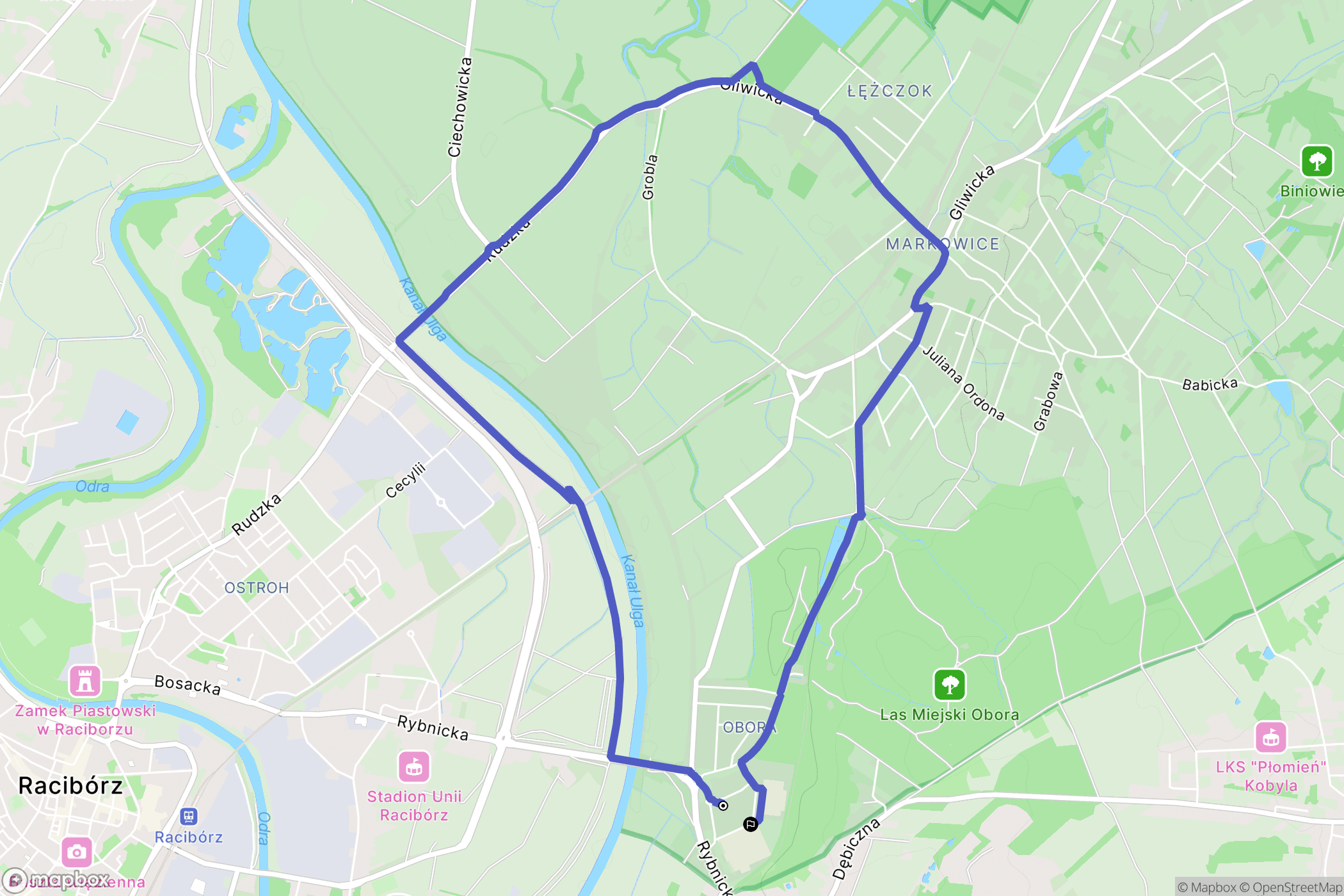 Racibórz: mapa trasy - Poland