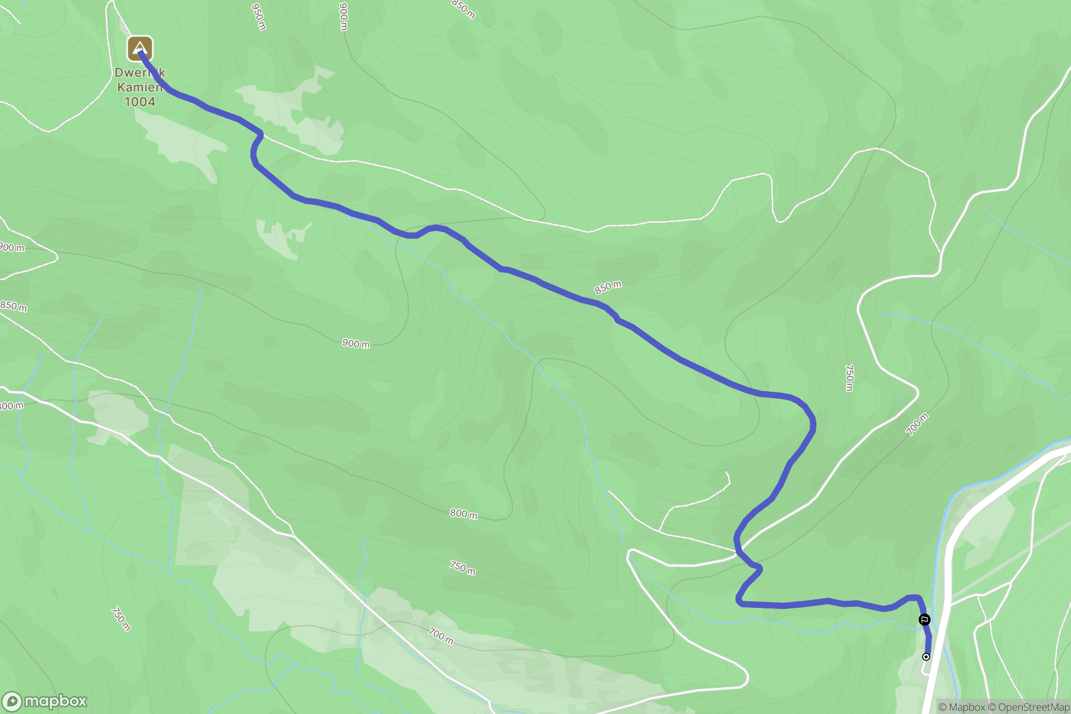 Nasiczne: mapa trasy - Poland