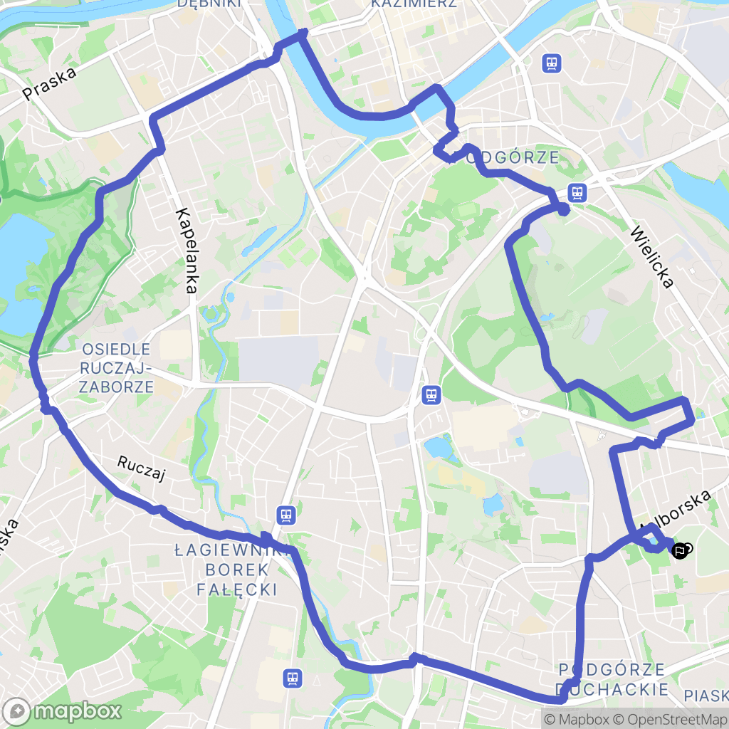 Kraków: mapa trasy - Poland