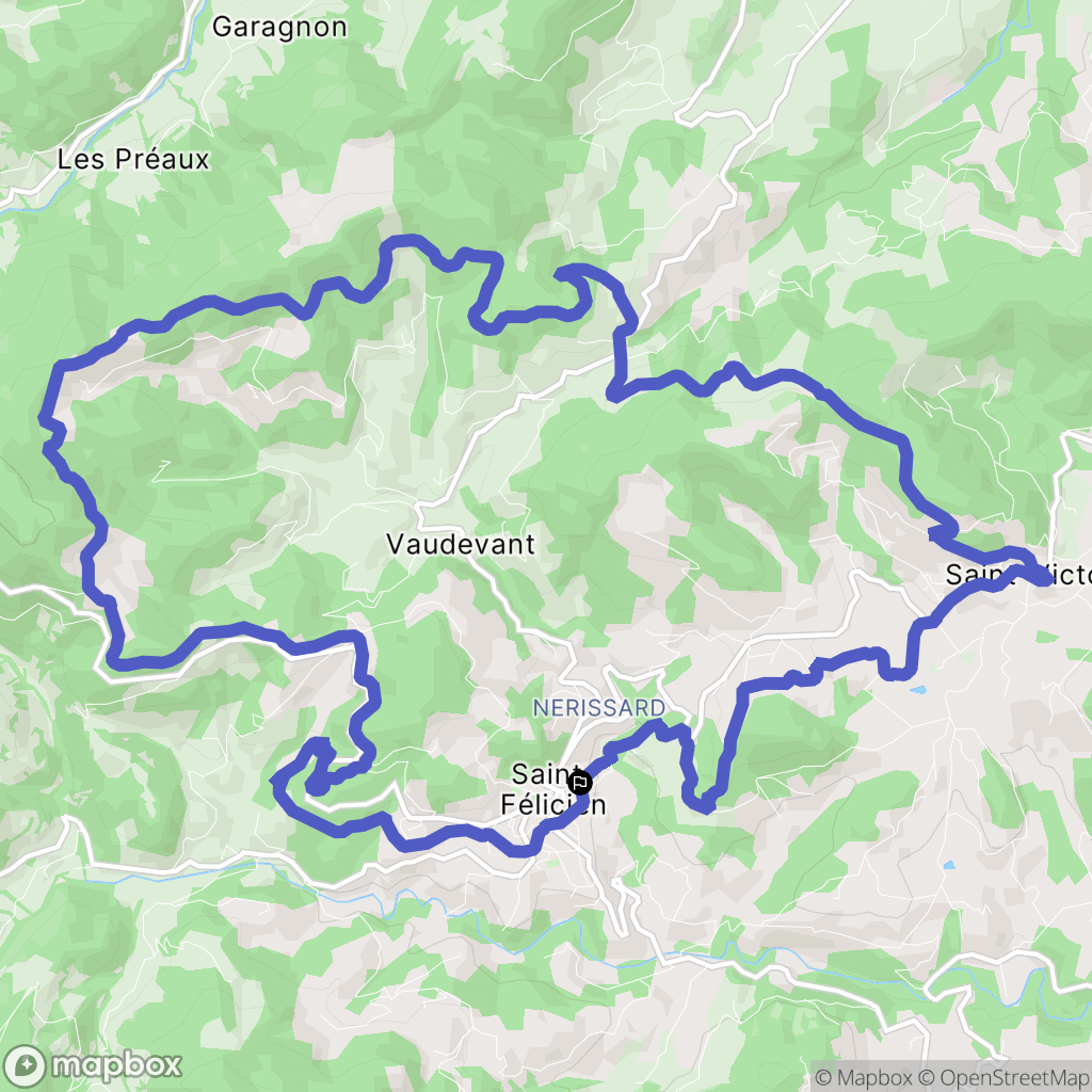 Saint-Félicien : carte du parcours de randonnée - France