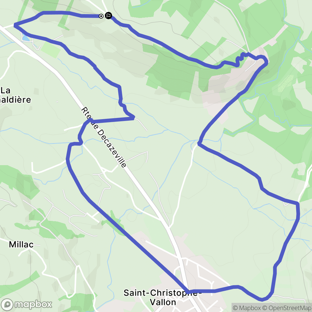 Saint-Christophe-Vallon : carte du parcours de randonnée - France