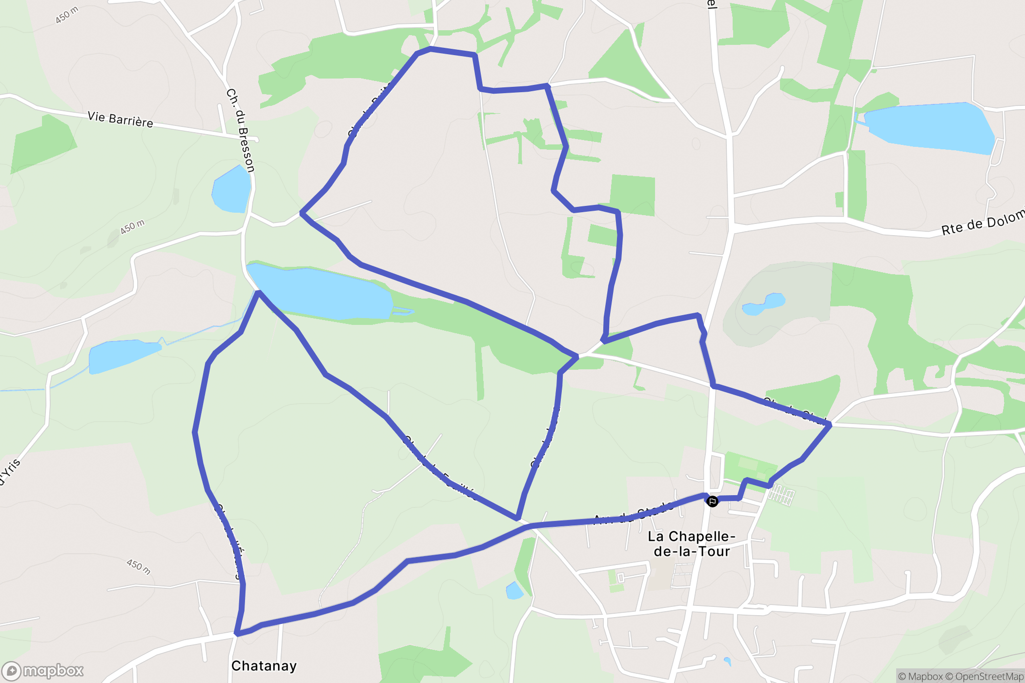 La Chapelle-de-la-Tour : carte du parcours de randonnée - France