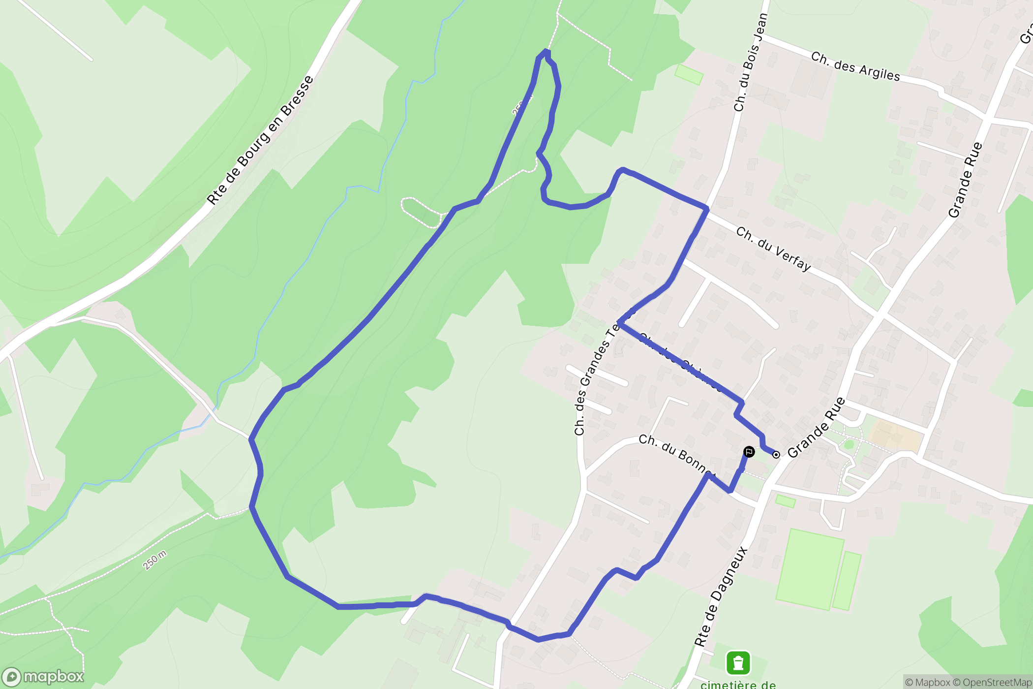 Bressolles : carte du parcours de randonnée - France