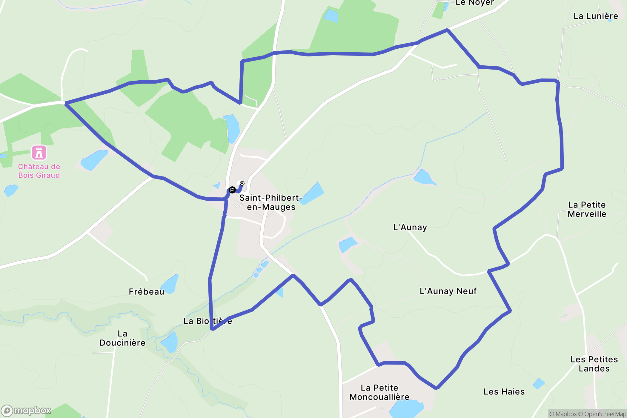 Beaupréau-en-Mauges : carte du parcours de randonnée - France