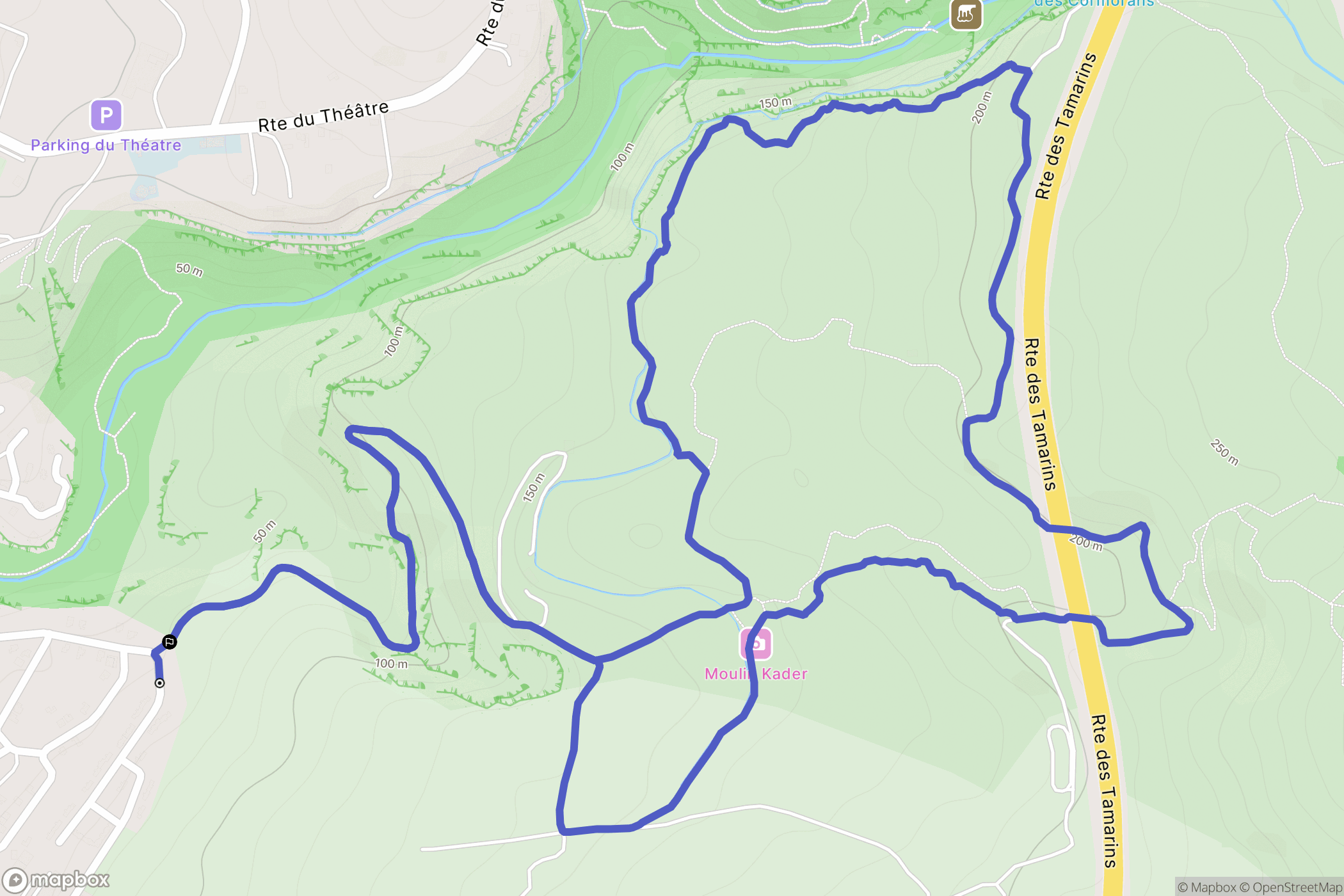 Saint-Paul : carte du parcours de randonnée - France