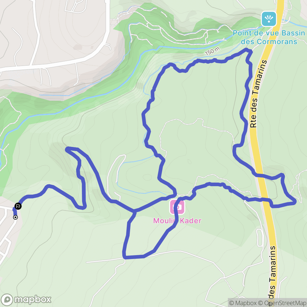 Saint-Paul : carte du parcours de randonnée - France