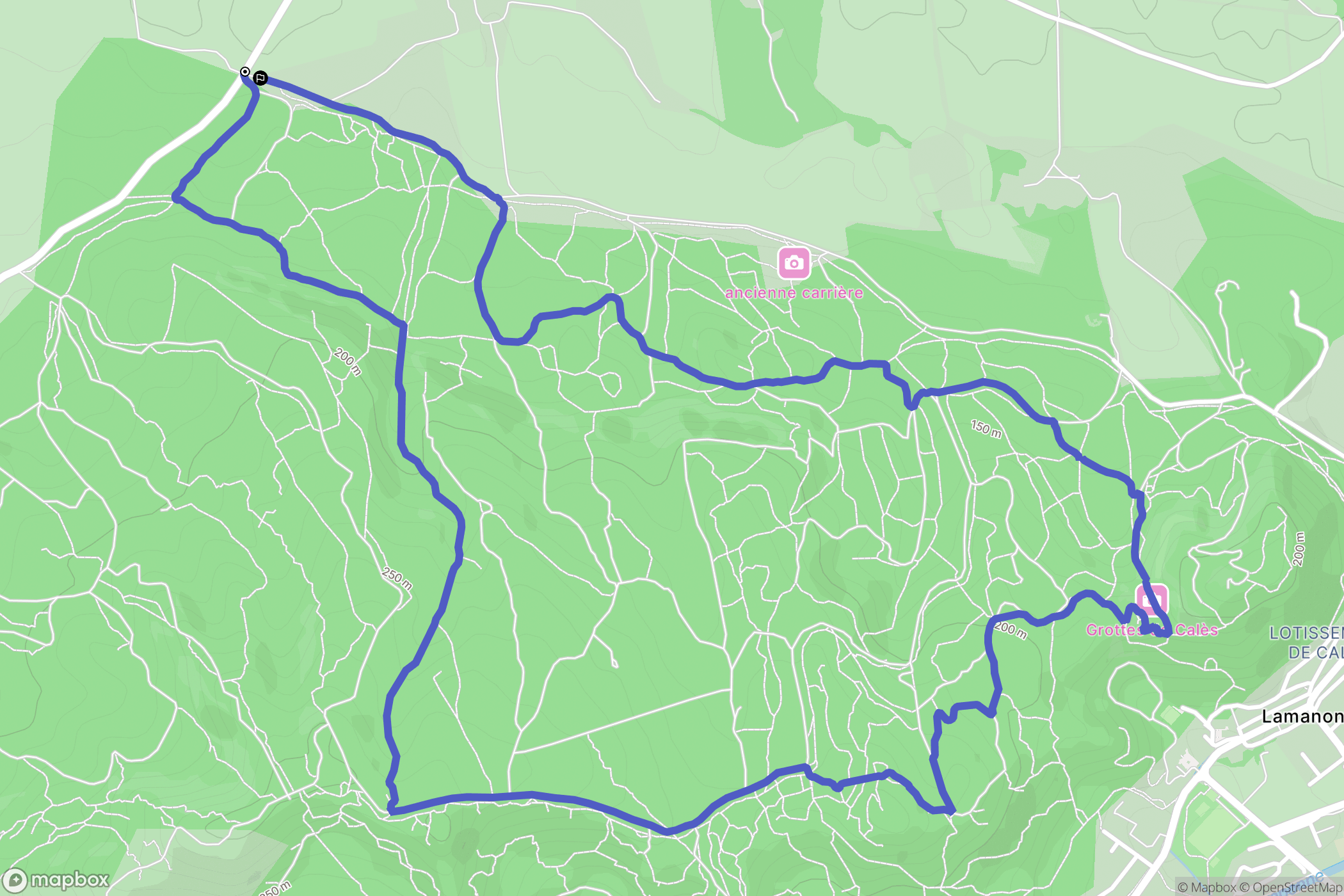 Eyguières : carte du parcours de randonnée - France