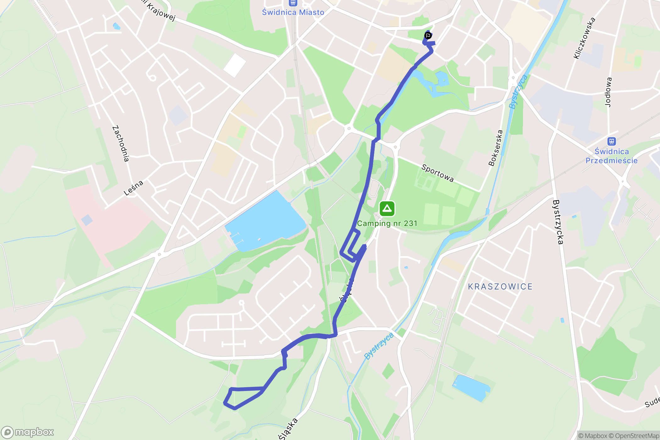 Świdnica: mapa trasy - Poland