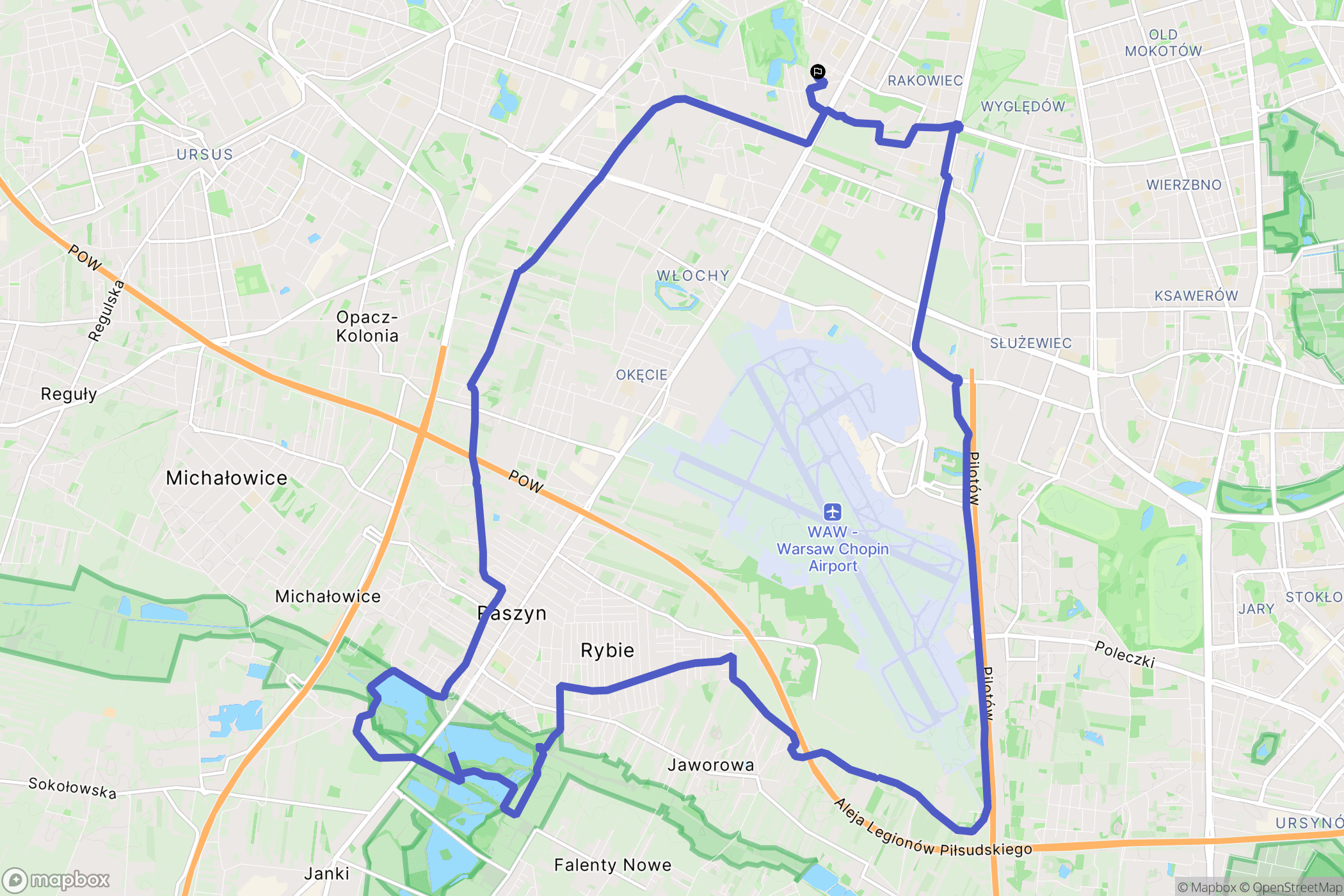 Warszawa: mapa trasy - Poland