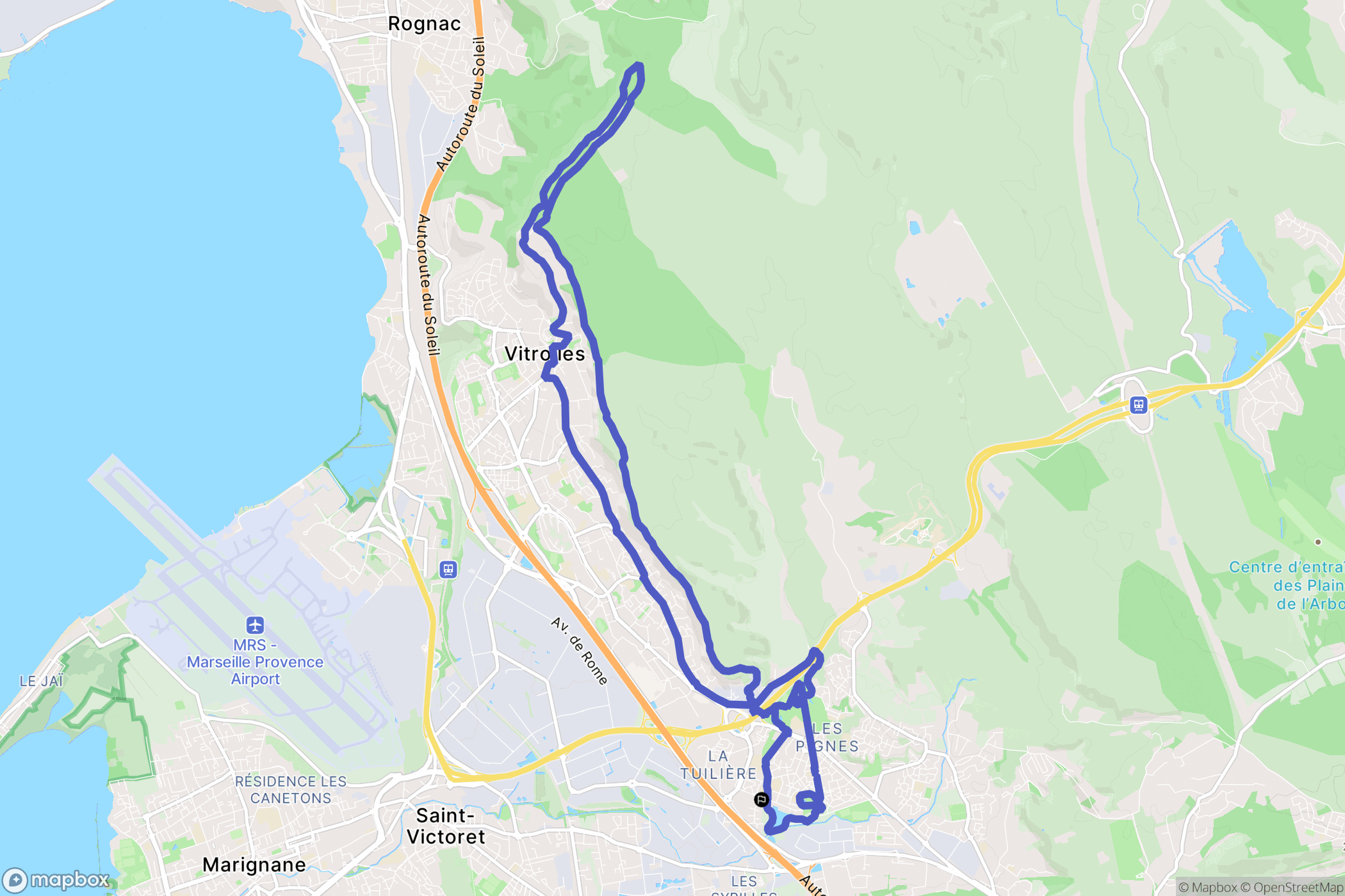 Vitrolles : carte du parcours de randonnée - France