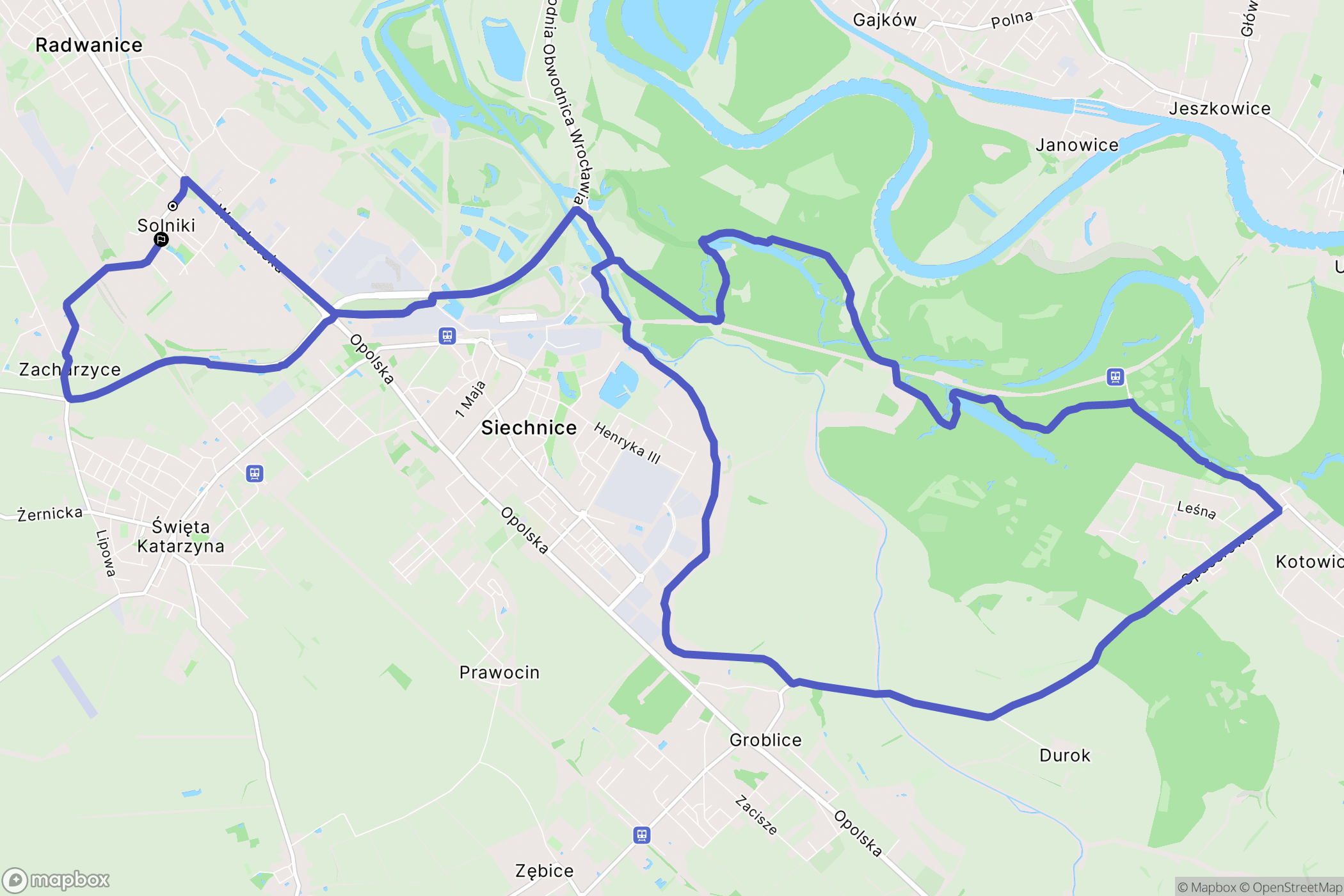 Radwanice: mapa trasy - Poland