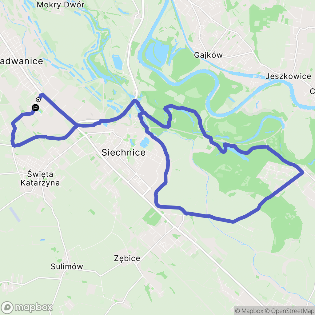 Radwanice: mapa trasy - Poland