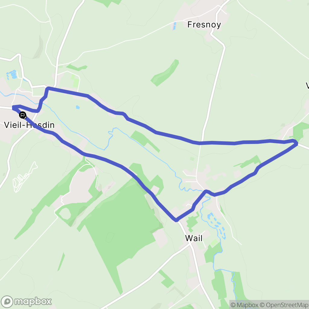 Vieil-Hesdin : carte du parcours de randonnée - France