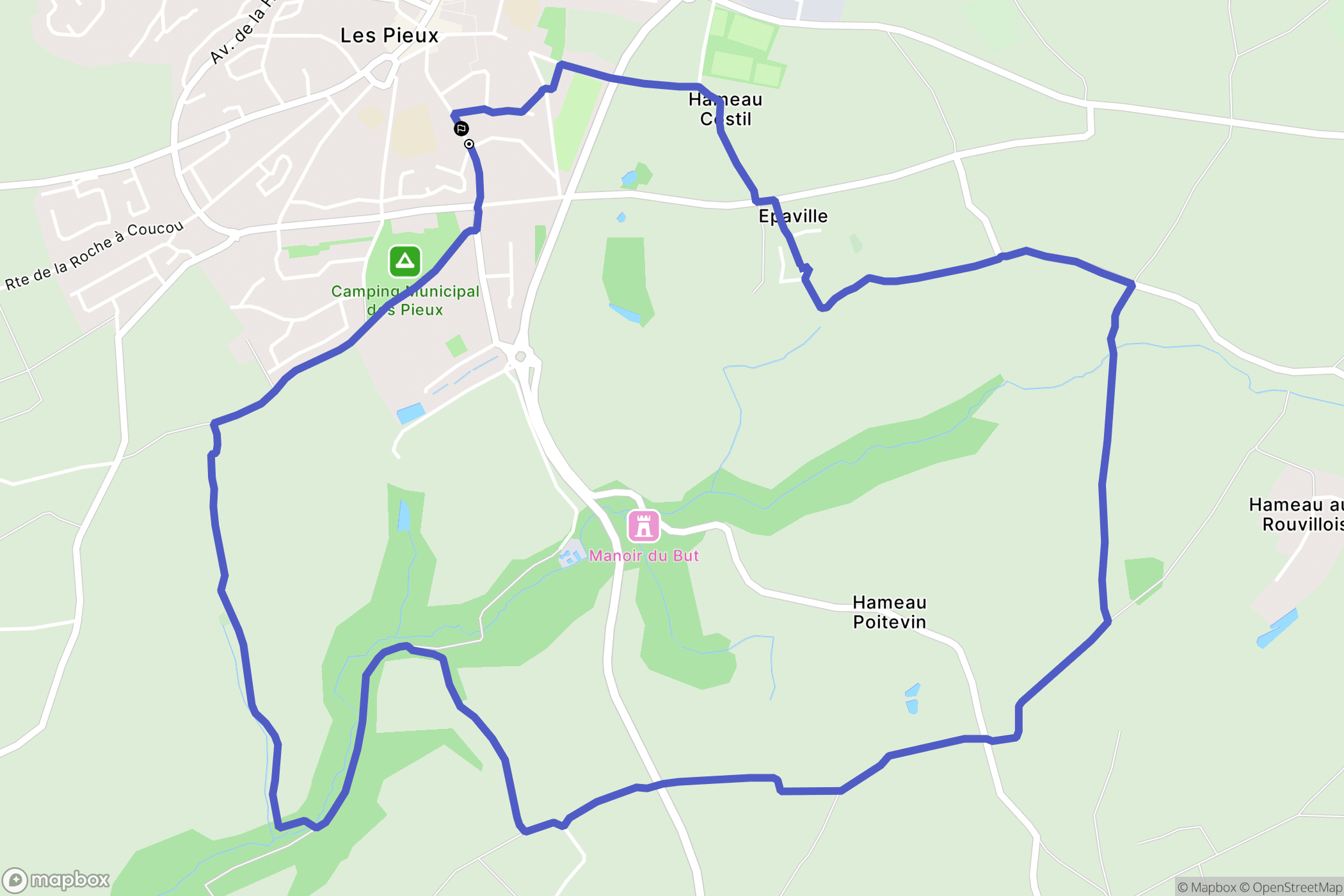 Les Pieux : carte du parcours de randonnée - France