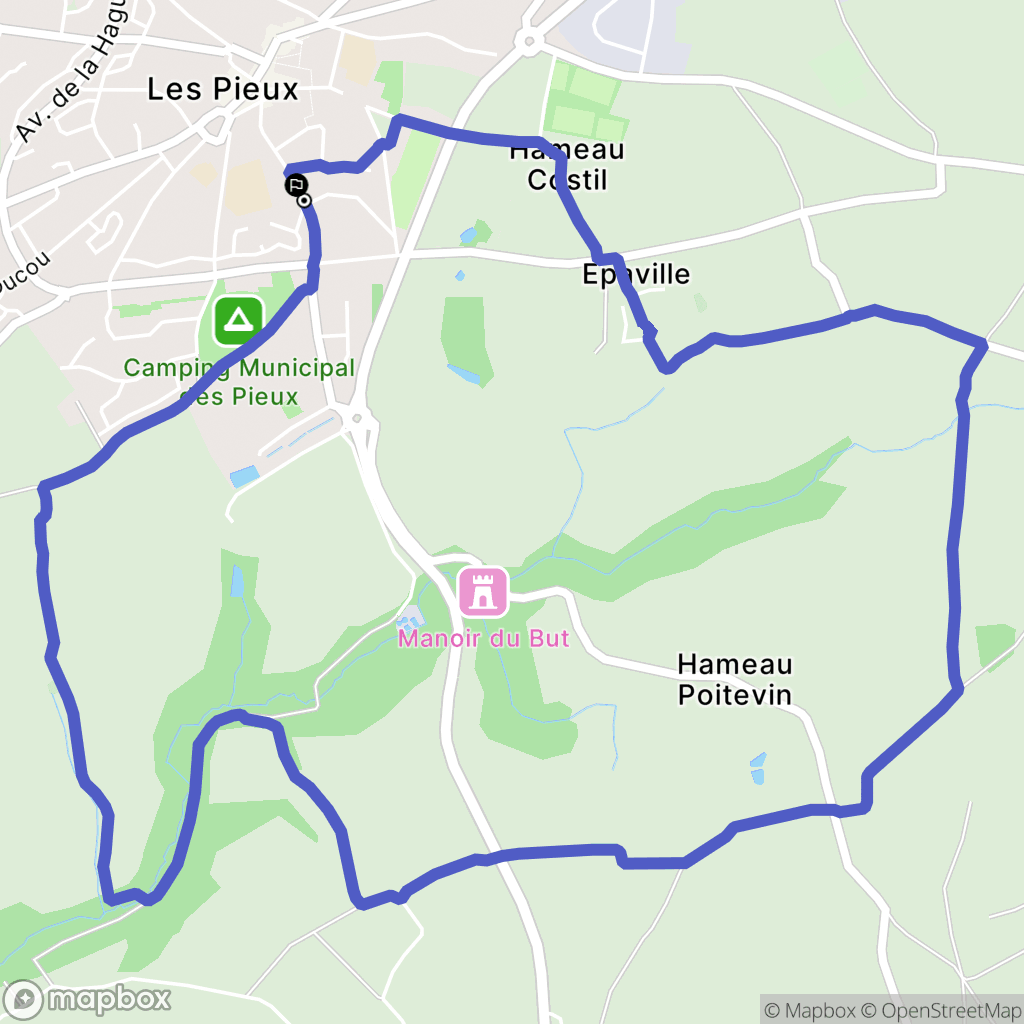 Les Pieux : carte du parcours de randonnée - France