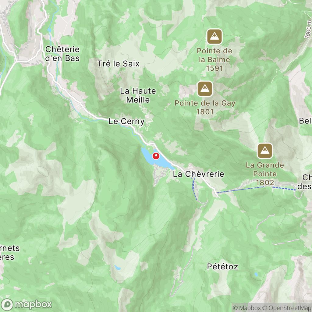 Carte de la zone de délimitation de randonnee-lac-de-vallon-haute-savoie