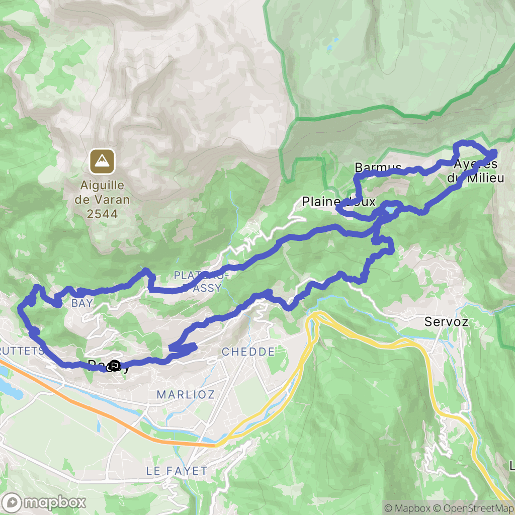 Passy : carte du parcours de randonnée - France