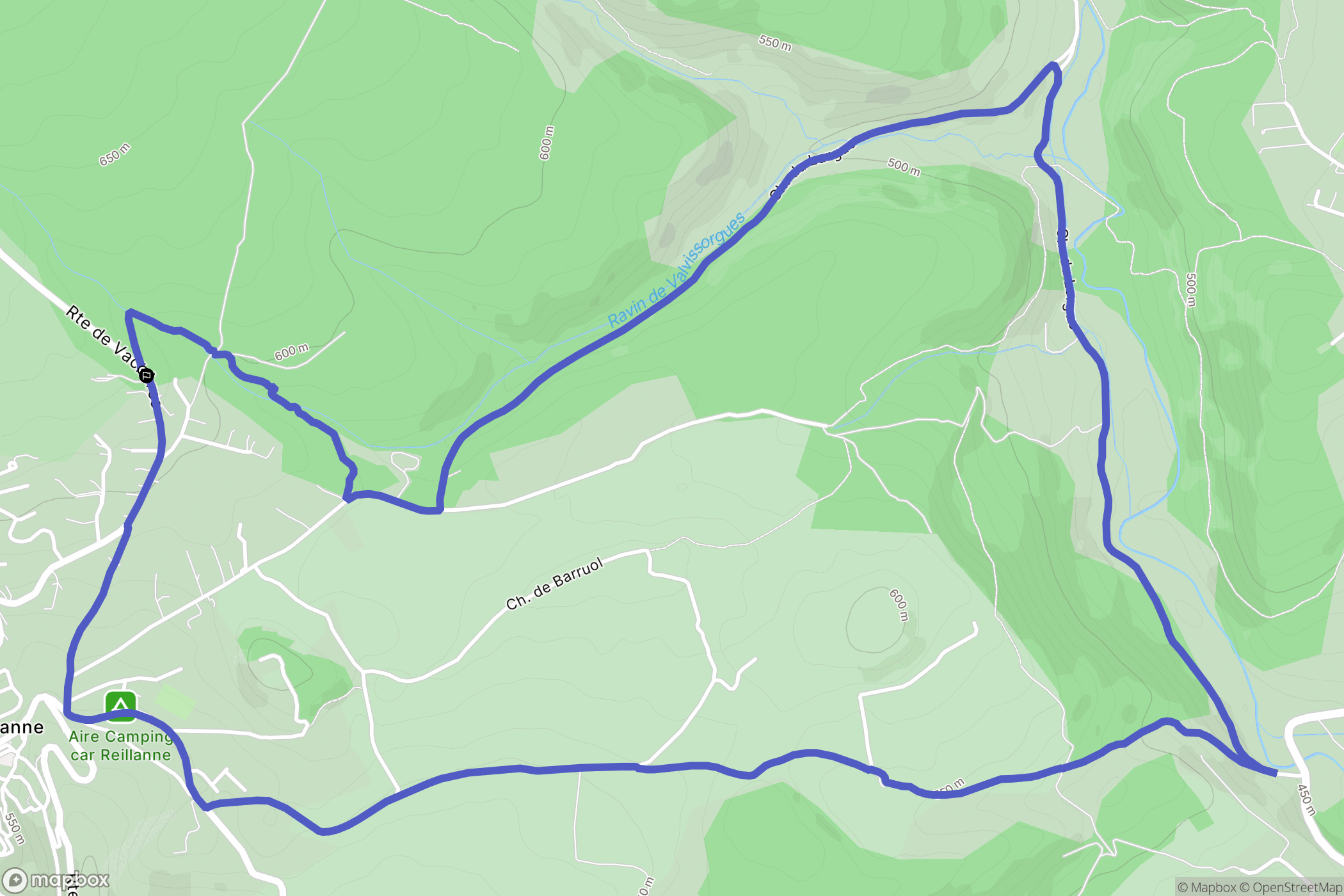 Reillanne : carte du parcours de randonnée - France
