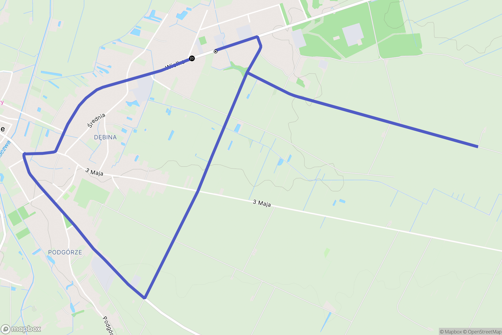 Tyszowce: mapa trasy - Poland