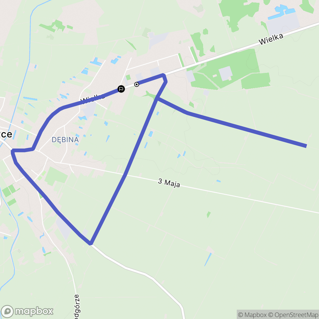 Tyszowce: mapa trasy - Poland