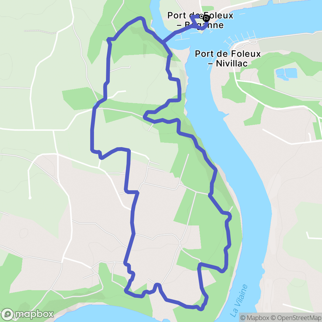 Béganne : carte du parcours de randonnée - France