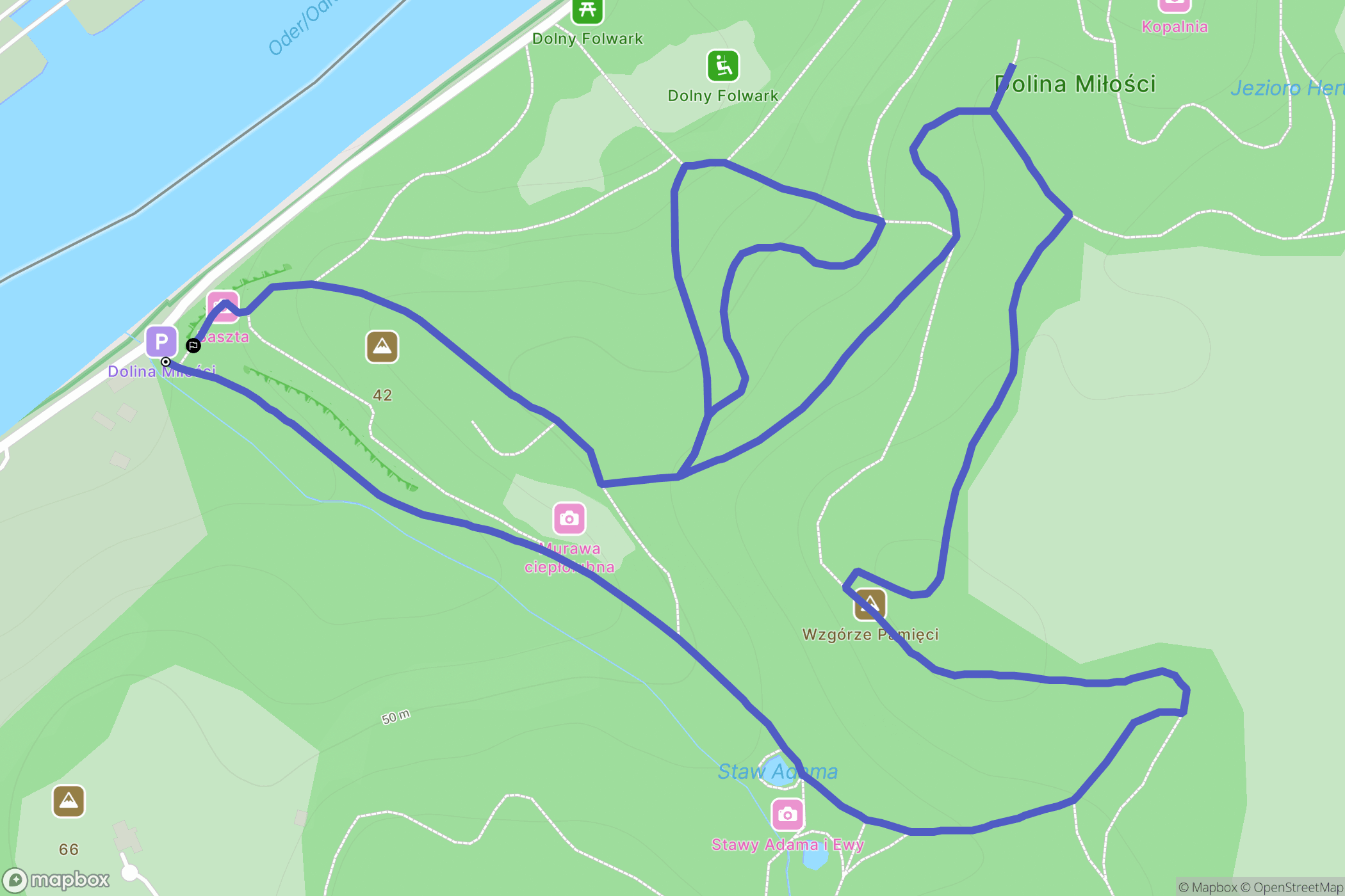Zatoń Dolna: mapa trasy - Poland