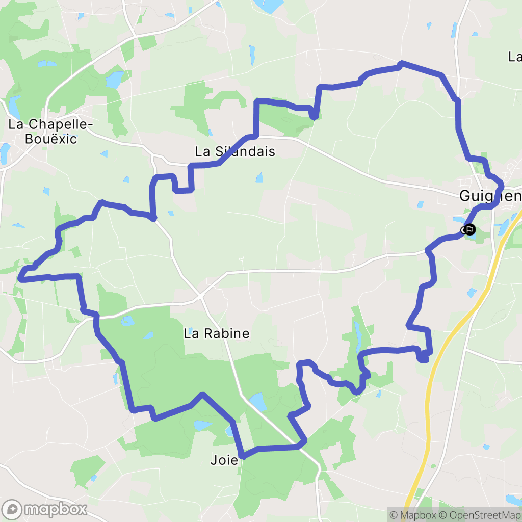 Guignen : carte du parcours de randonnée - France