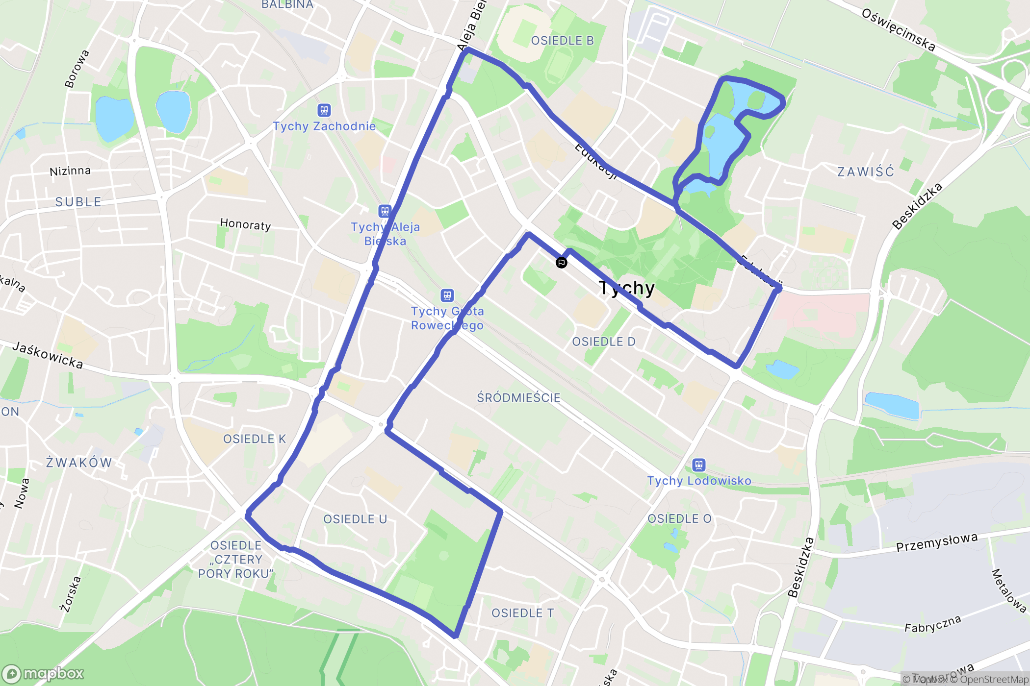 Tychy: mapa trasy - Poland