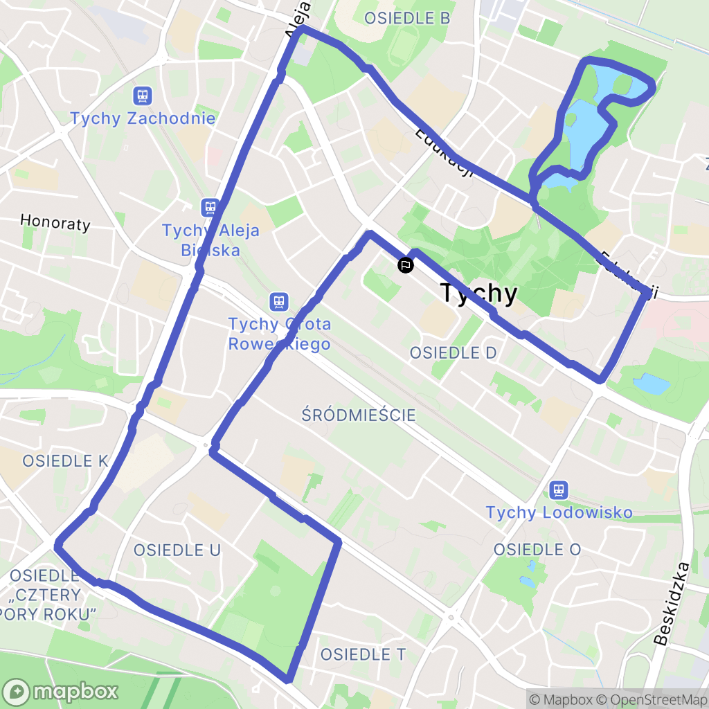Tychy: mapa trasy - Poland