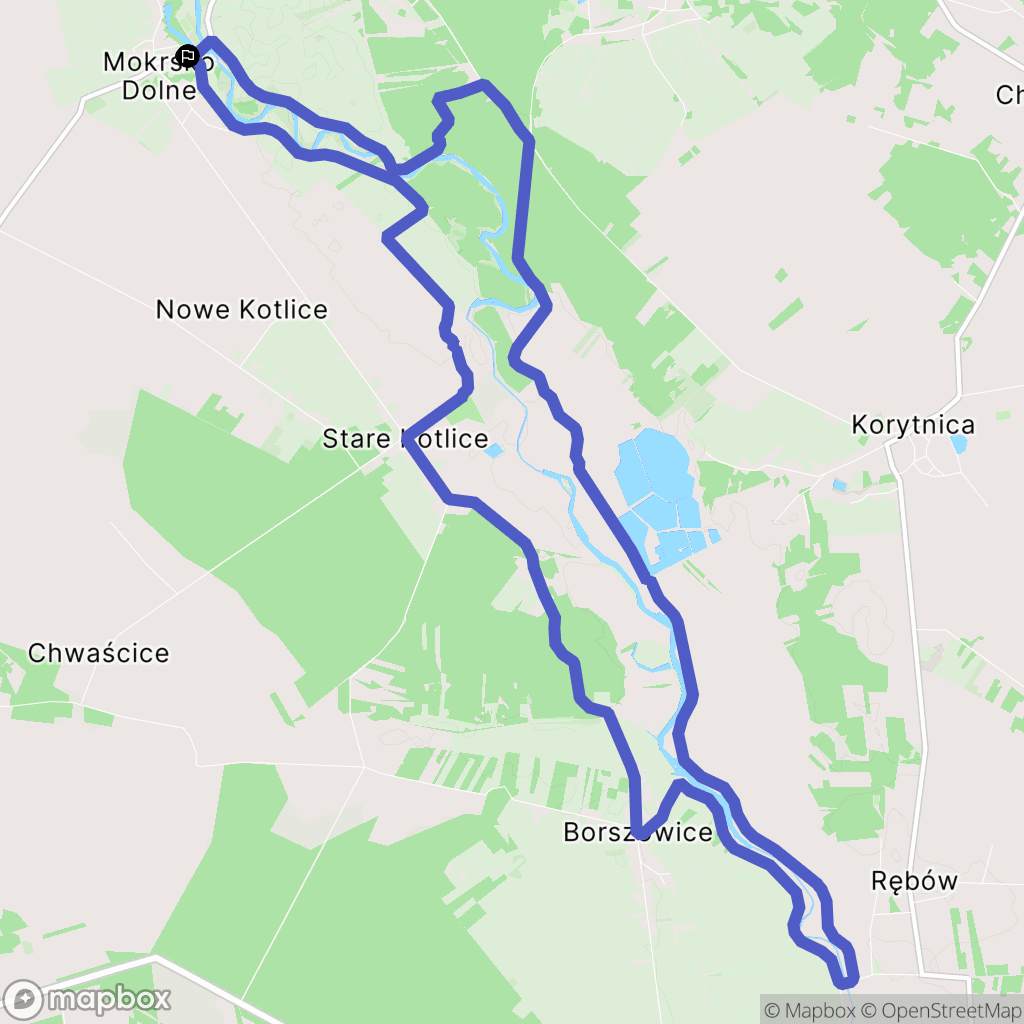 Mokrsko Dolne: mapa trasy - Poland