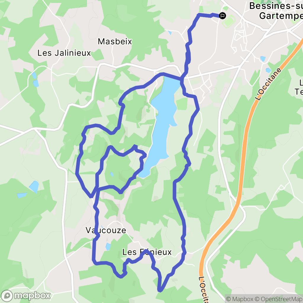 Bessines-sur-Gartempe : carte du parcours de randonnée - France