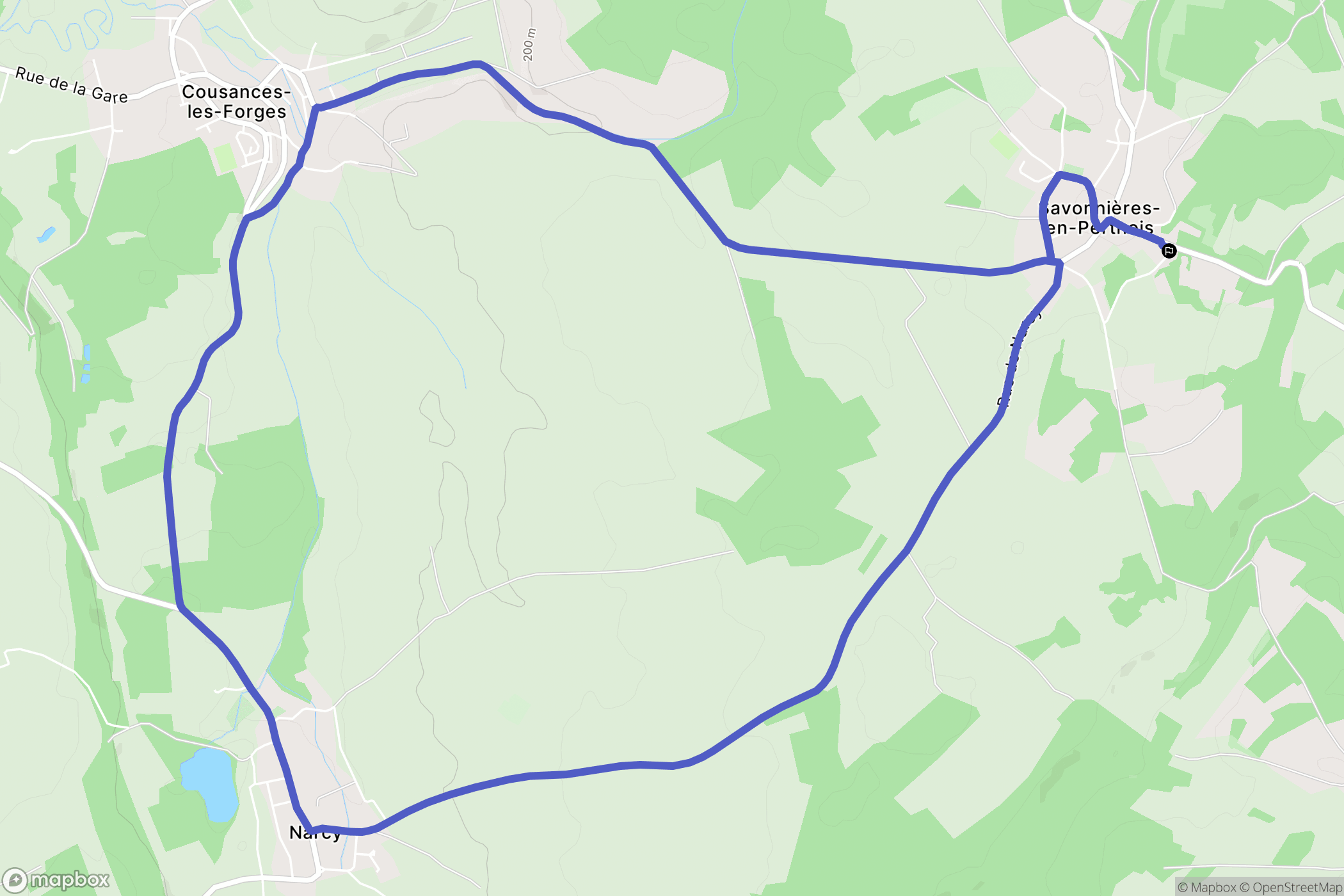 Savonnières-en-Perthois : carte du parcours de randonnée - France