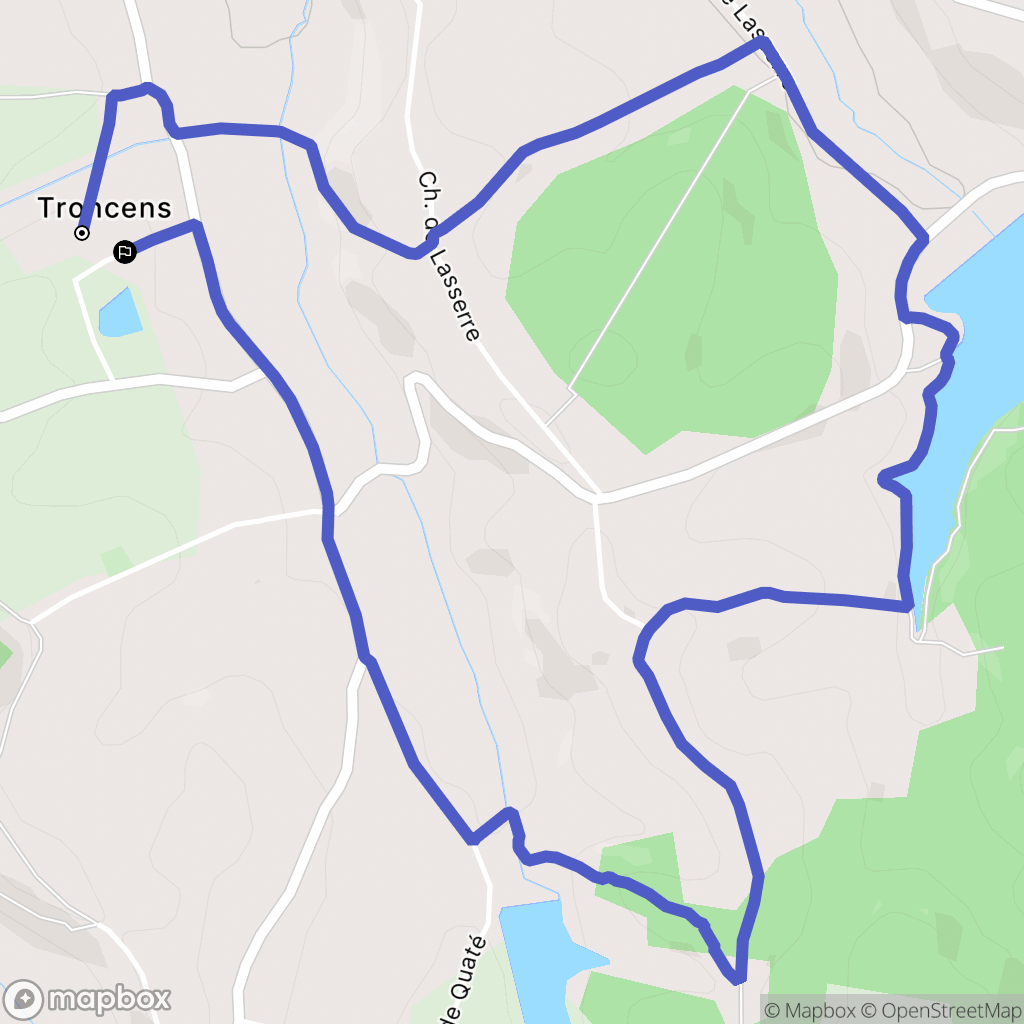 Troncens : carte du parcours de randonnée - France
